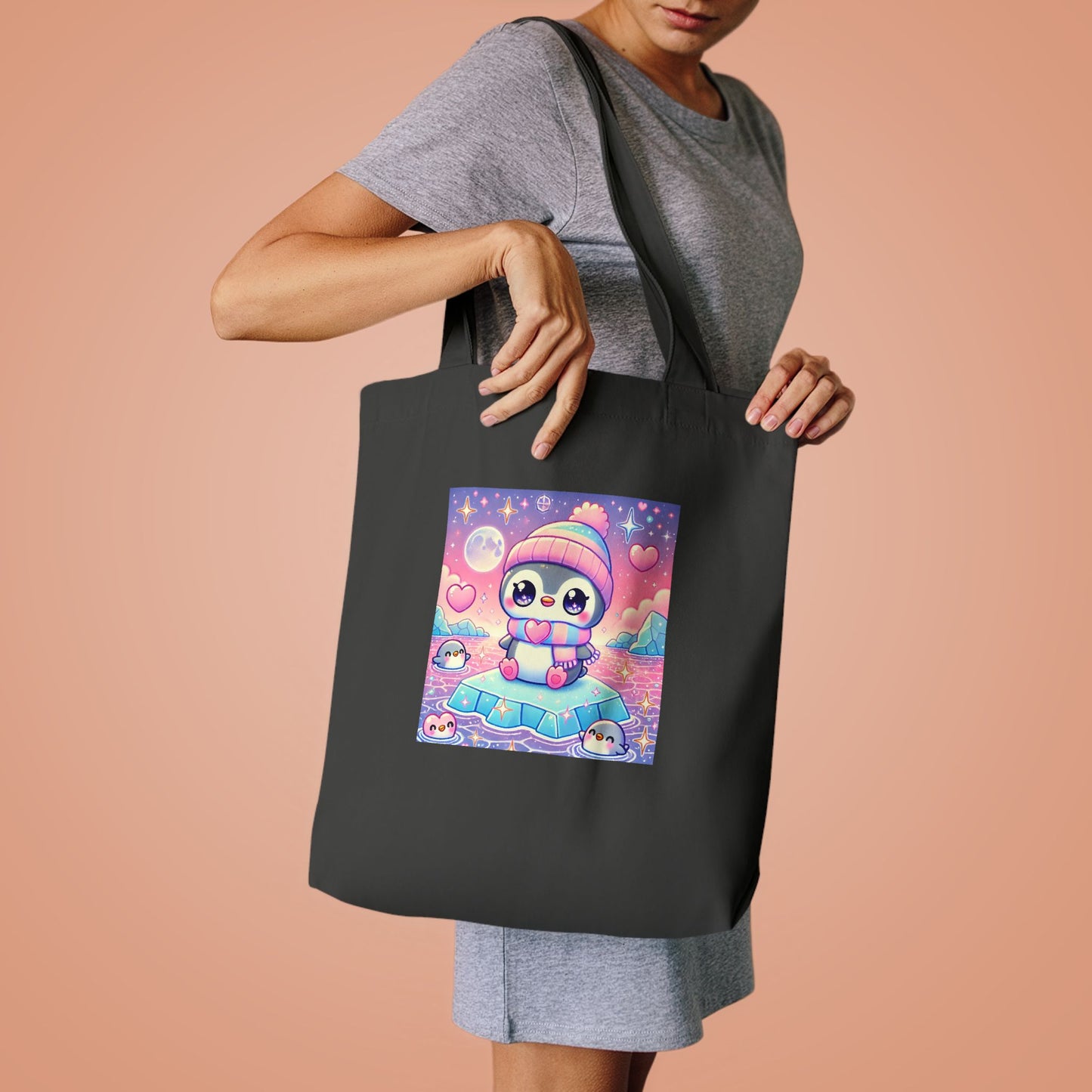 Cute Winter Penguin Ice Floe Kawaii Art Tote Bag