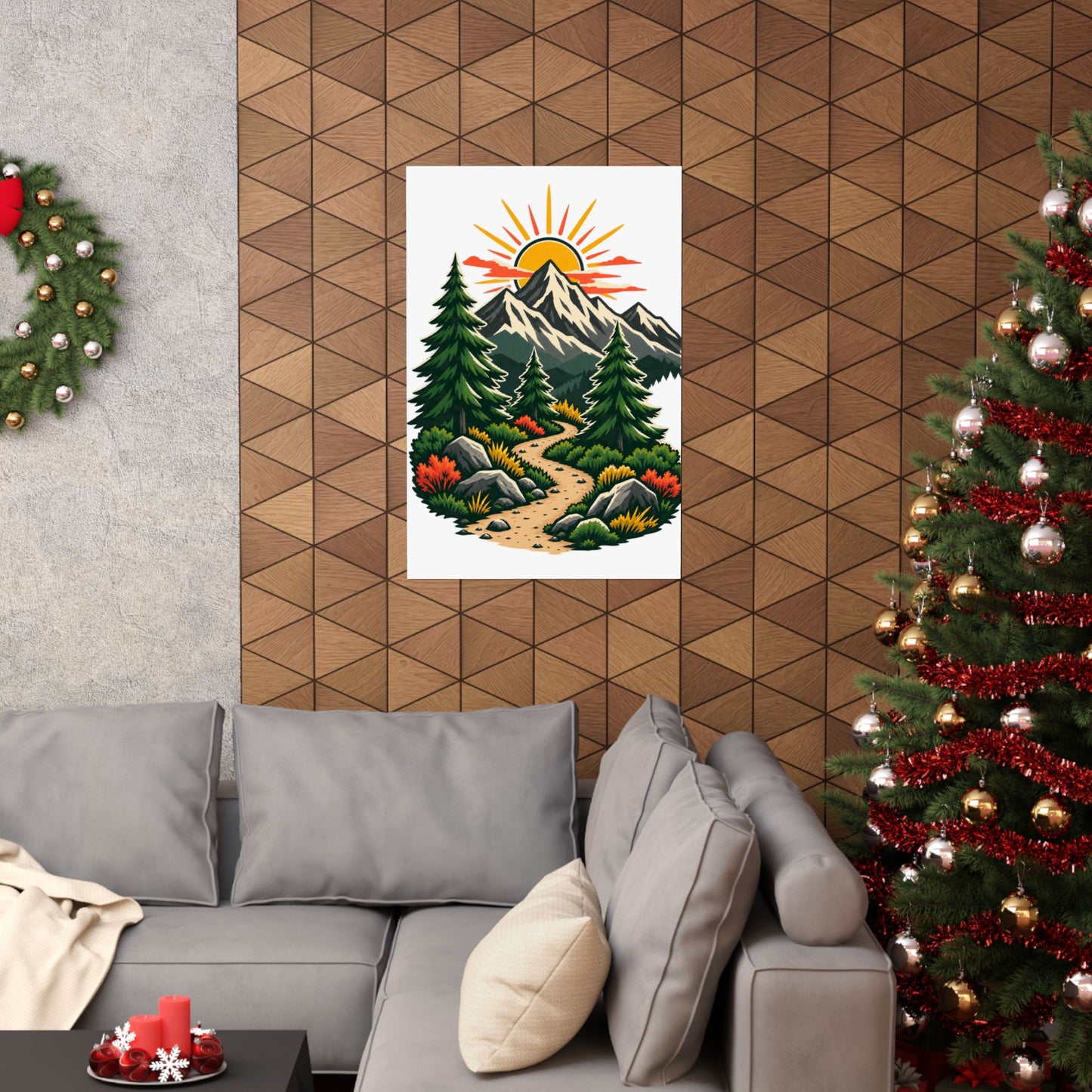 Sunrise Mountain Trail Outdoor Adventure Poster