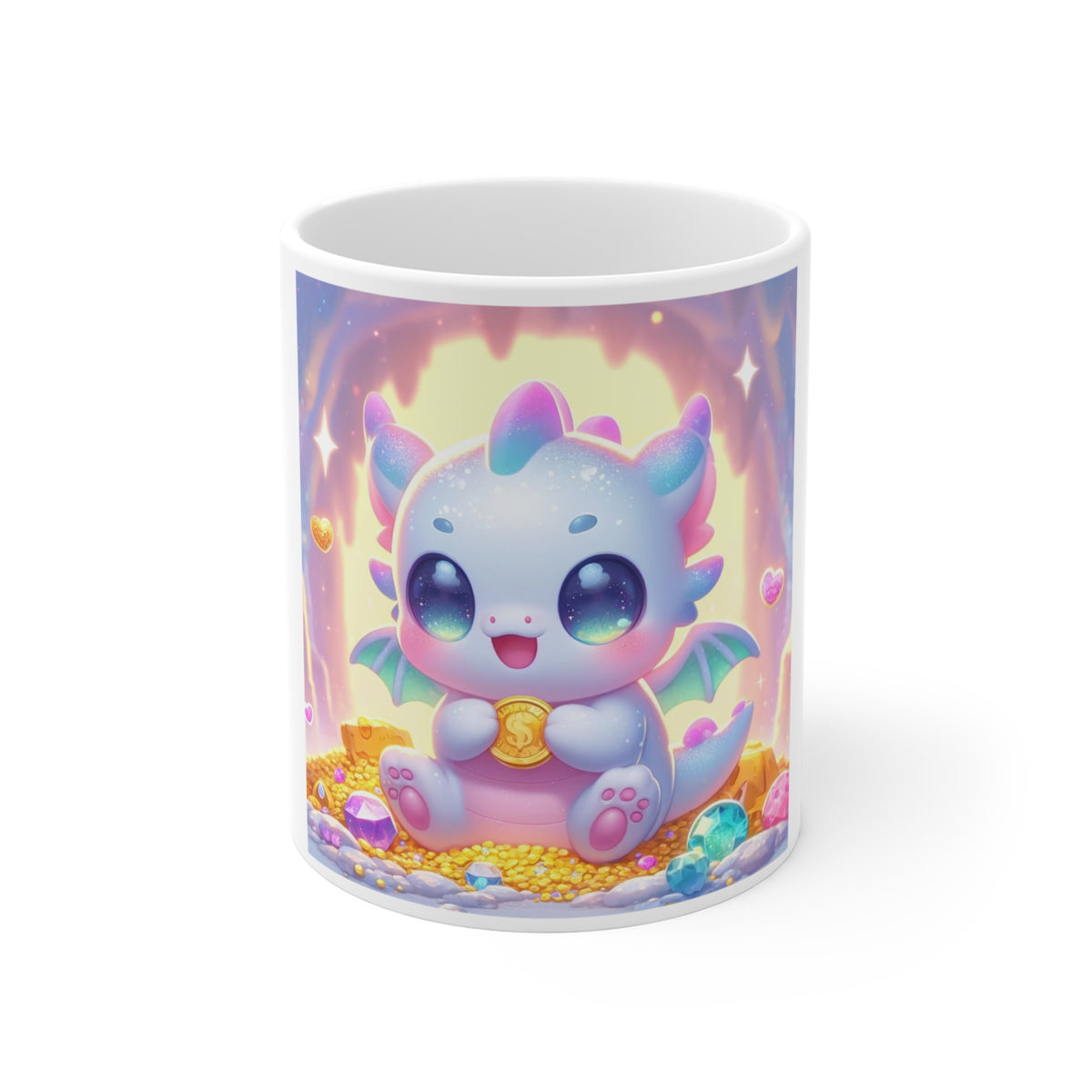 Pastel Treasure Dragon Kawaii Fantasy Coffee Mug