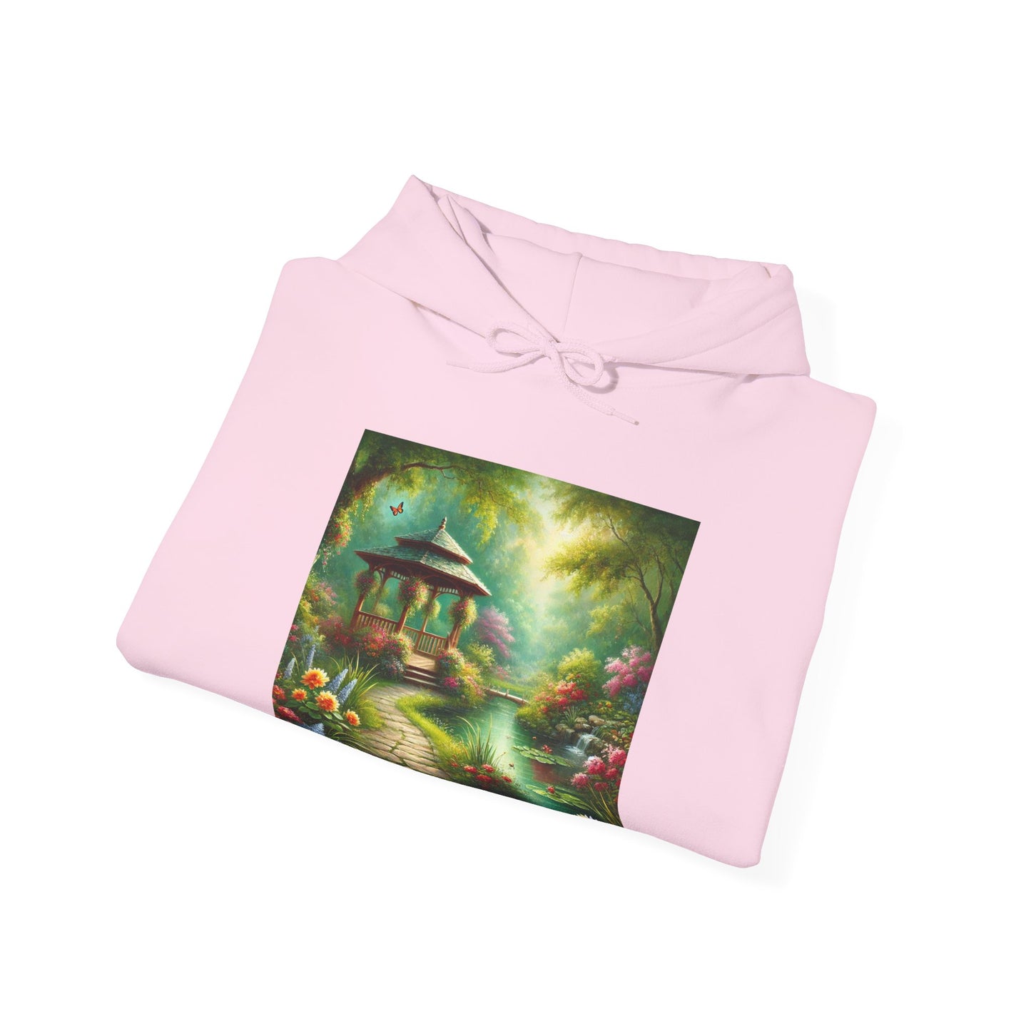 Spring Garden Gazebo Floral Landscape Hoodie
