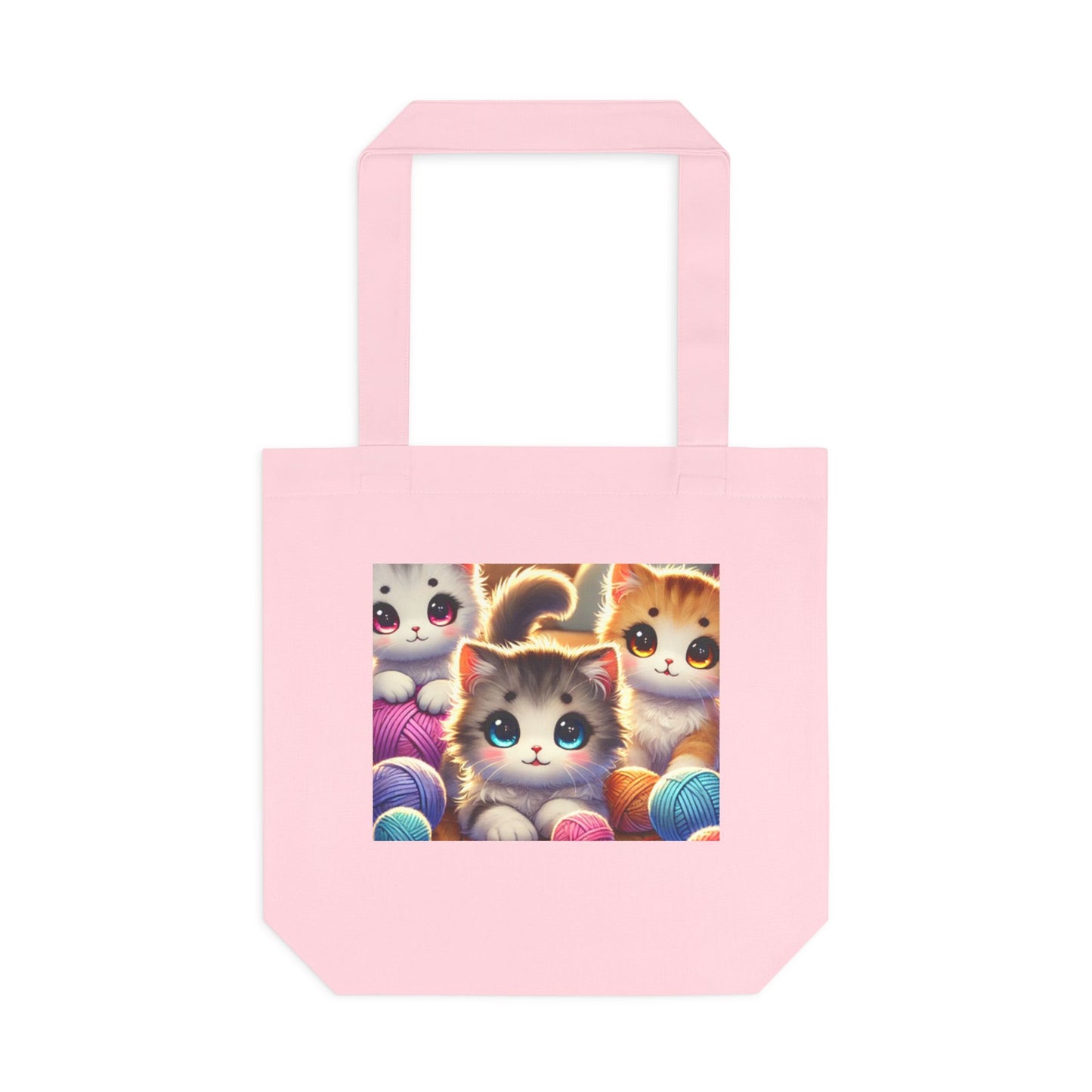 Cozy Yarn Kittens Cute Cat Lover Knitting Tote Bag for Crafters