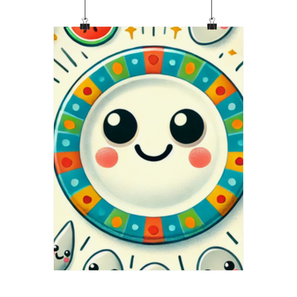 Happy Little Kitchen Club Kawaii Food Poster Kitchen Wall Art Decor