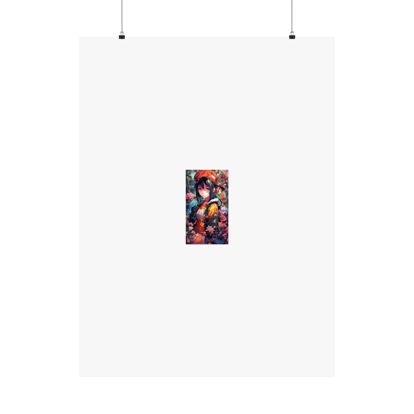 Anime Floral Forest Heroine Portrait Flower Poster Art