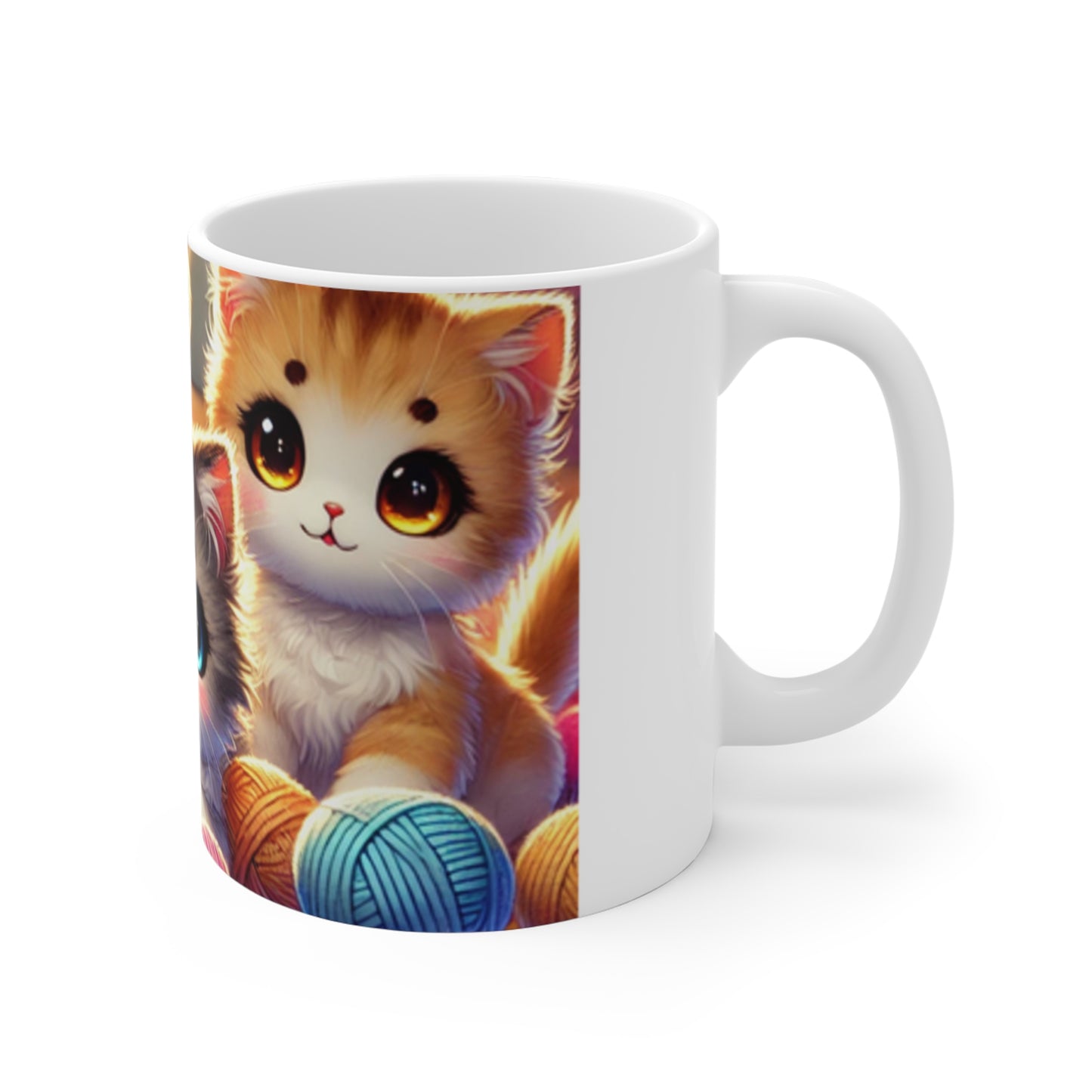 Cozy Yarn Kittens Cute Cat Lover Coffee Mug Knitting Gift