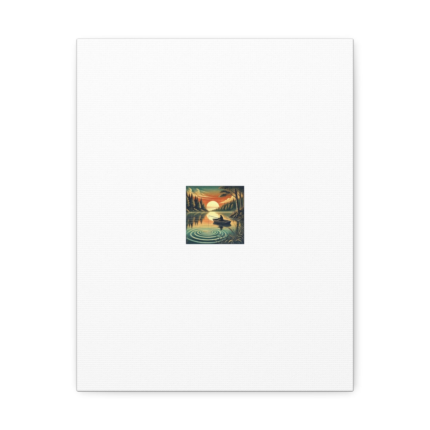 Sunset Lake Fishing Retreat Canvas Lake House Fishing Wall Art Gift