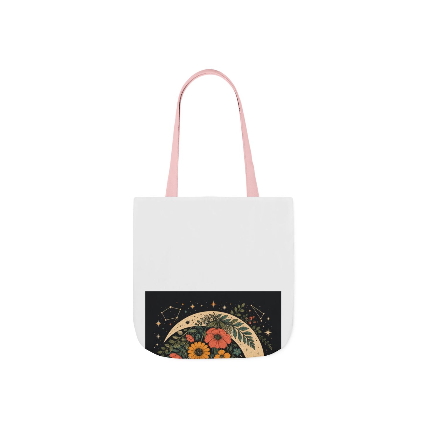 Celestial Wildflower Crescent Moon Botanical Tote Bag