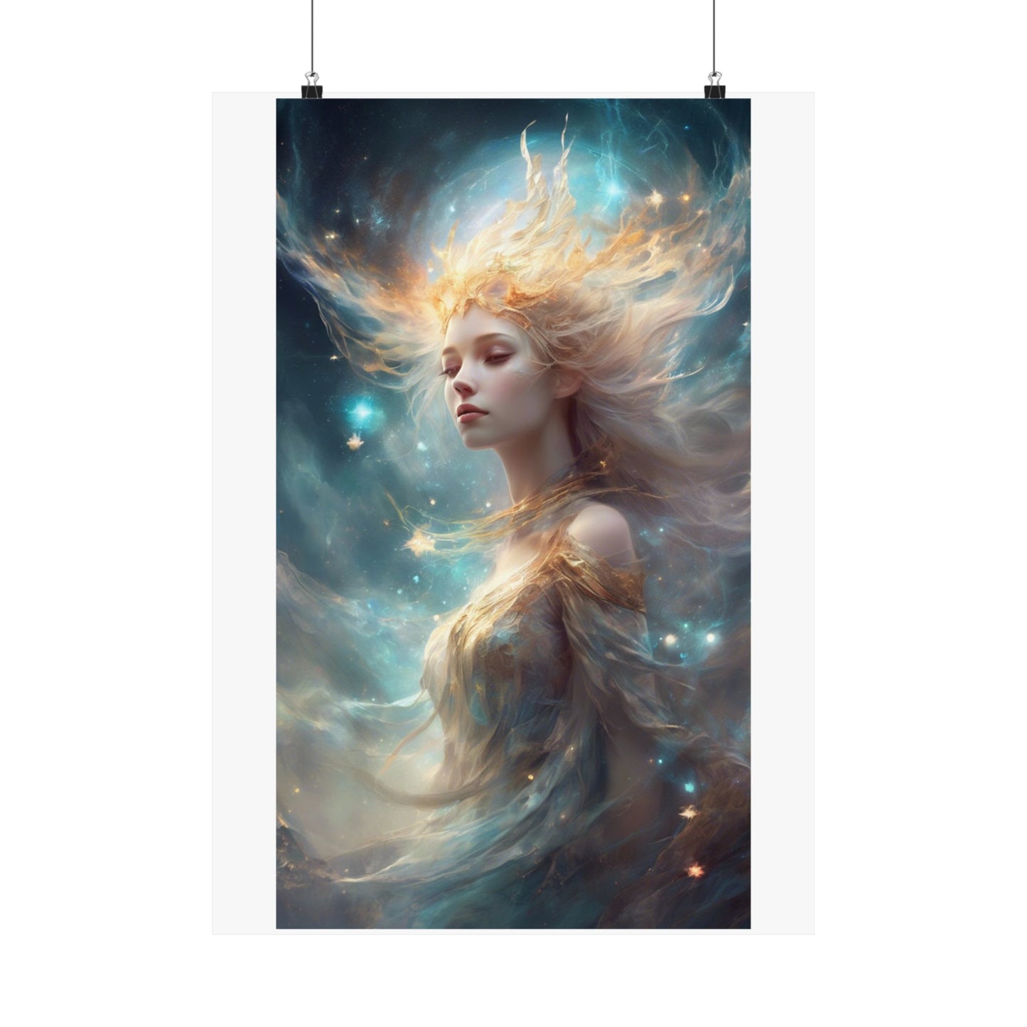 Solar Celestial Spirit Fantasy Portrait Poster