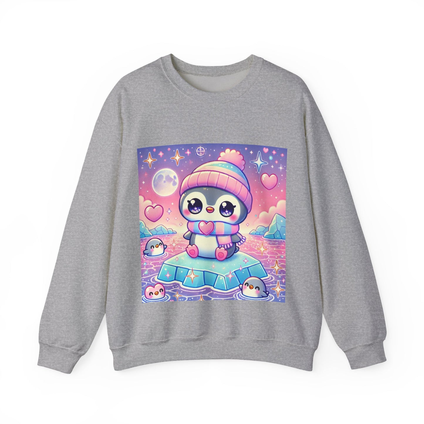 Cute Winter Penguin Ice Floe Kawaii Art Sweatshirt