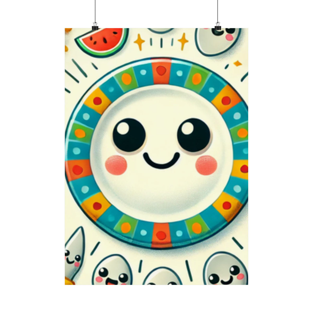 Happy Little Kitchen Club Kawaii Food Poster Kitchen Wall Art Decor
