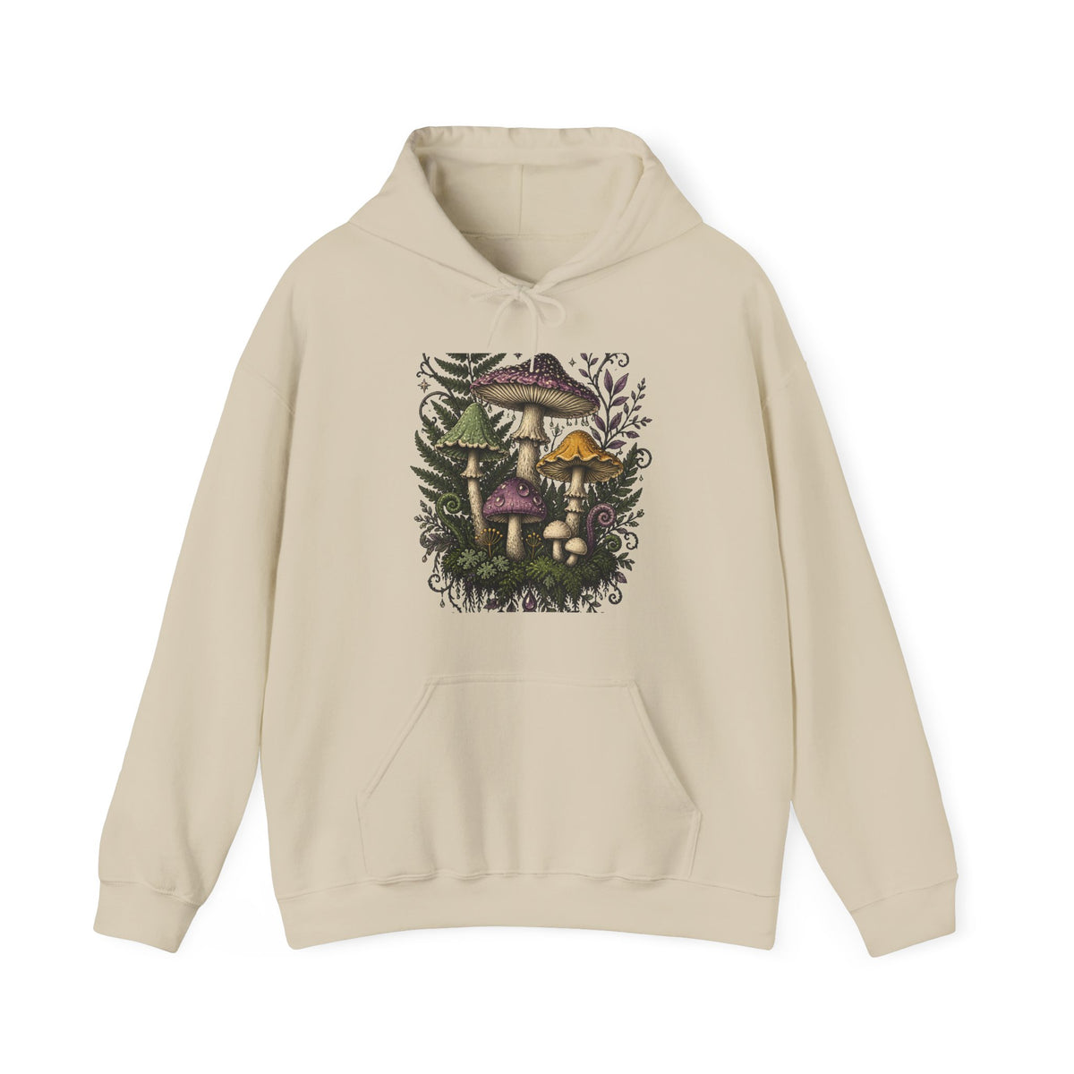Midnight Mushroom Field Notes Botanical Mushroom Hoodie