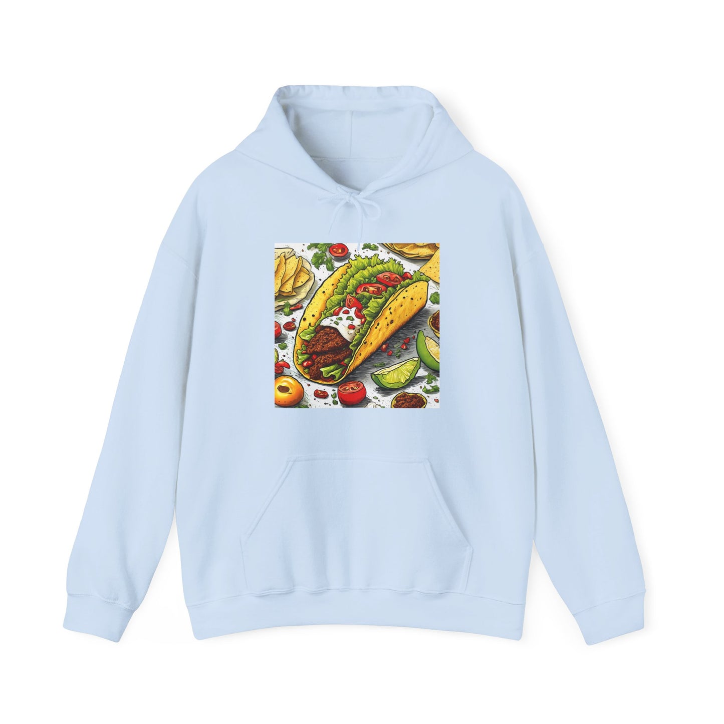 Bold Taco Illustration Foodie Gift Art Hoodie