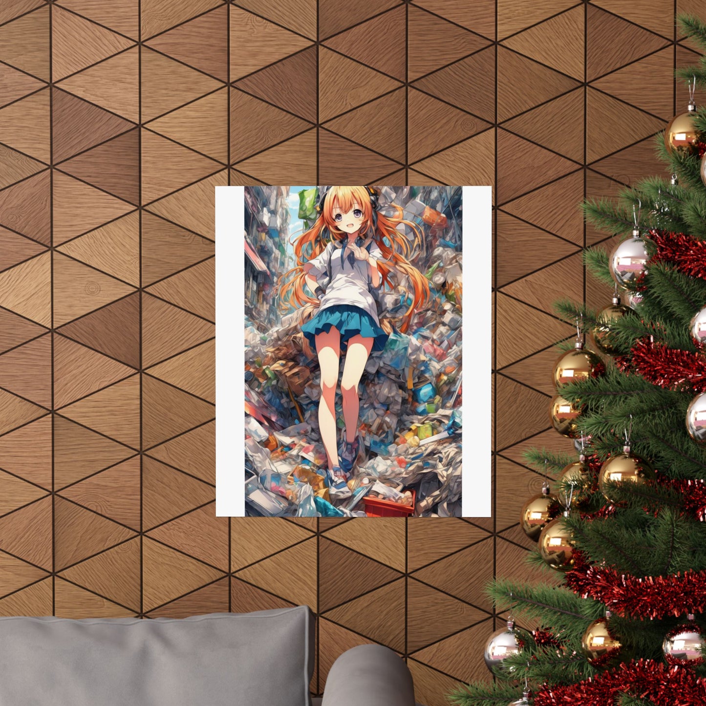 Recycling Rescue Anime Heroine Eco Street Art Poster