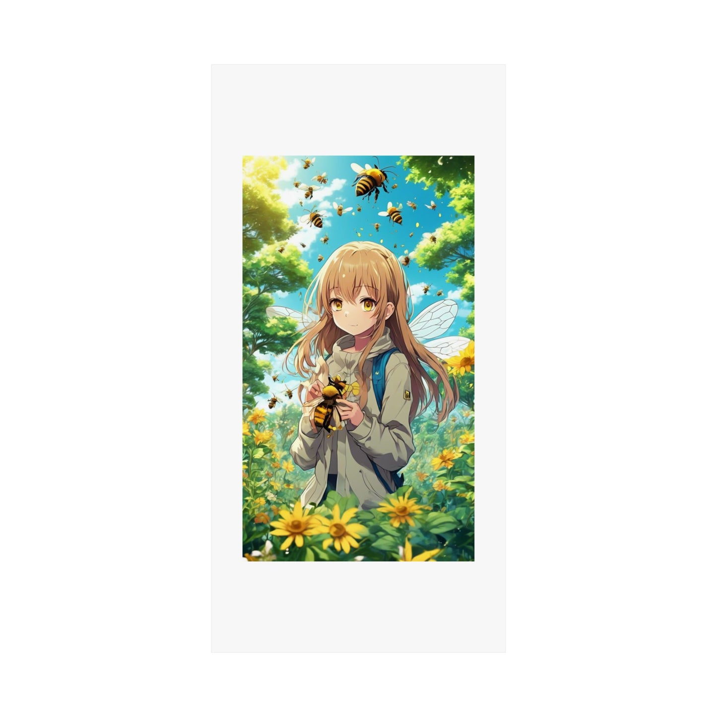 Bee Fairy Garden Anime Nature Art Poster