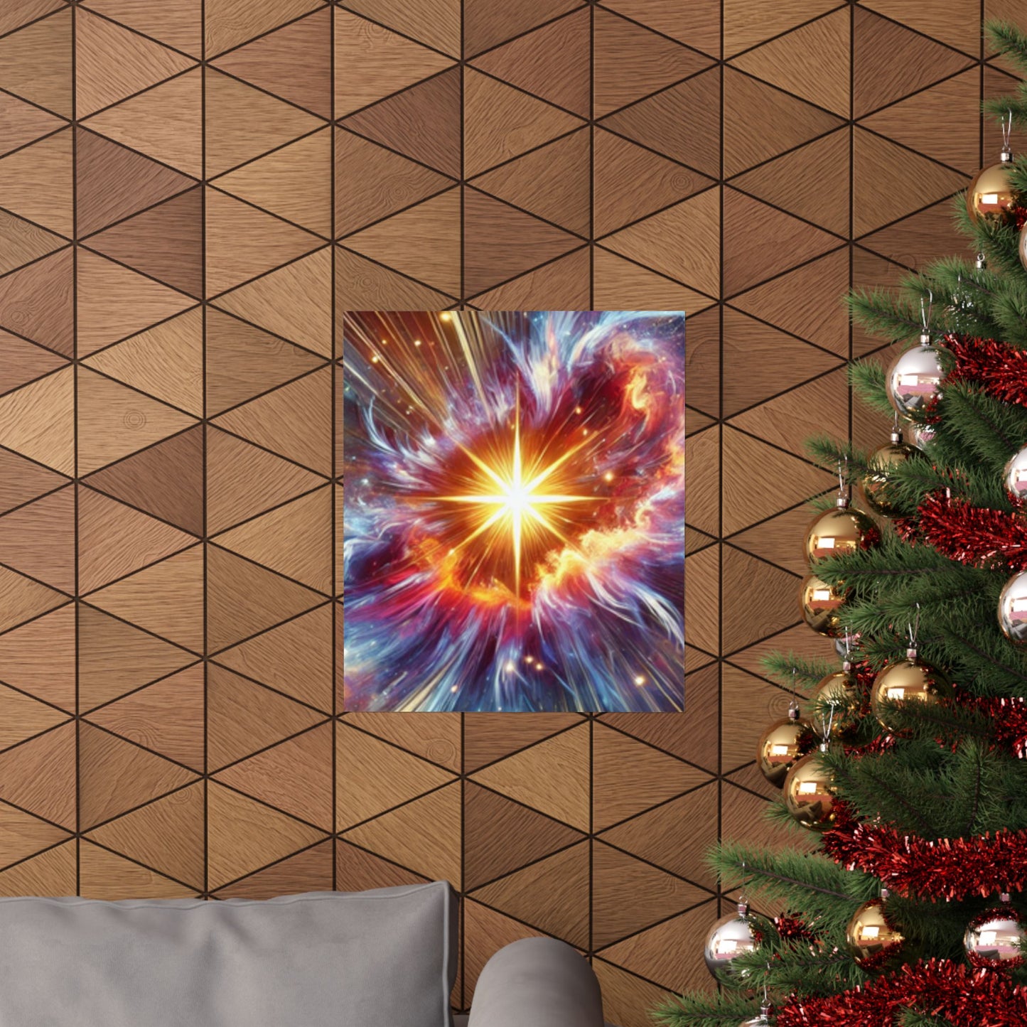 Cosmic Starburst Energy Abstract Space Poster Wall Art Decor