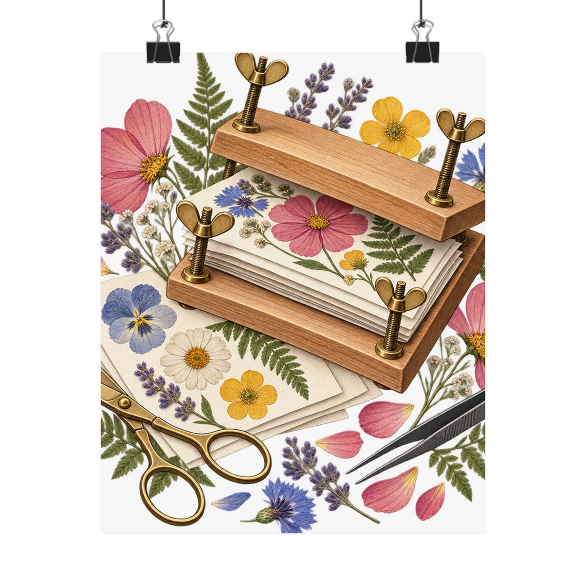 Botanical Flower Press Workshop Poster