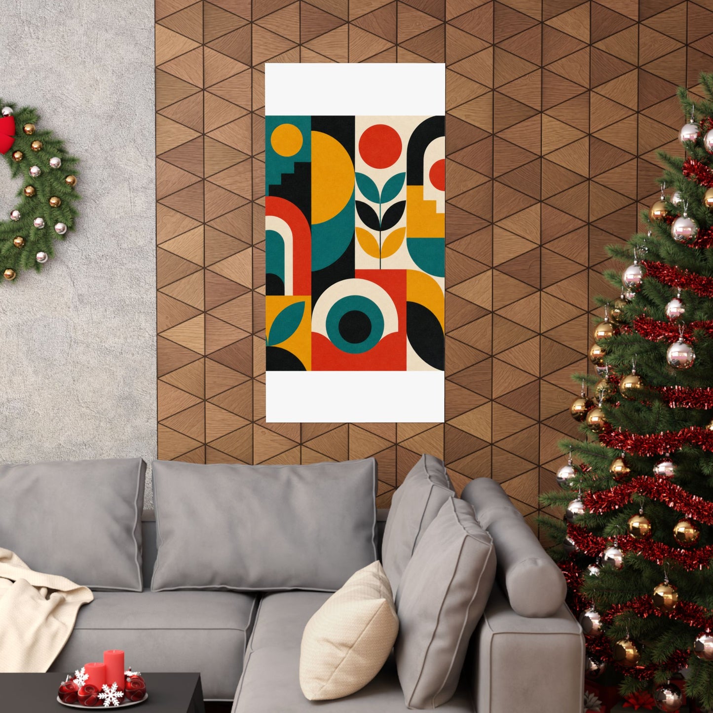 Mid Century Arches Botanical Geometric Abstract Poster