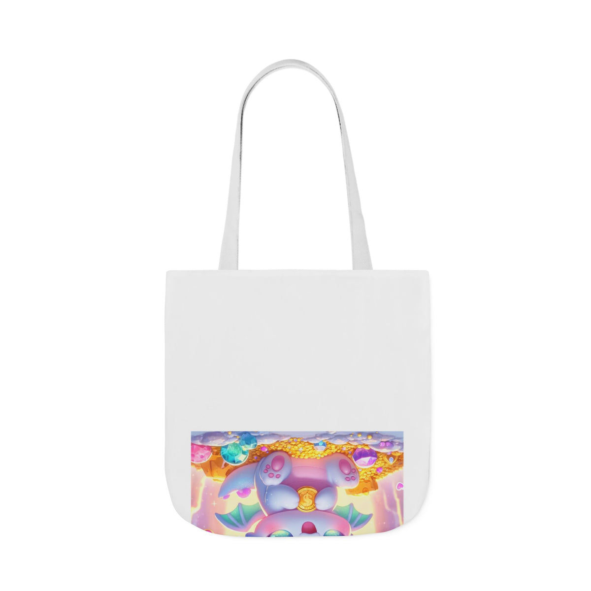 Pastel Treasure Dragon Kawaii Fantasy Canvas Tote Bag