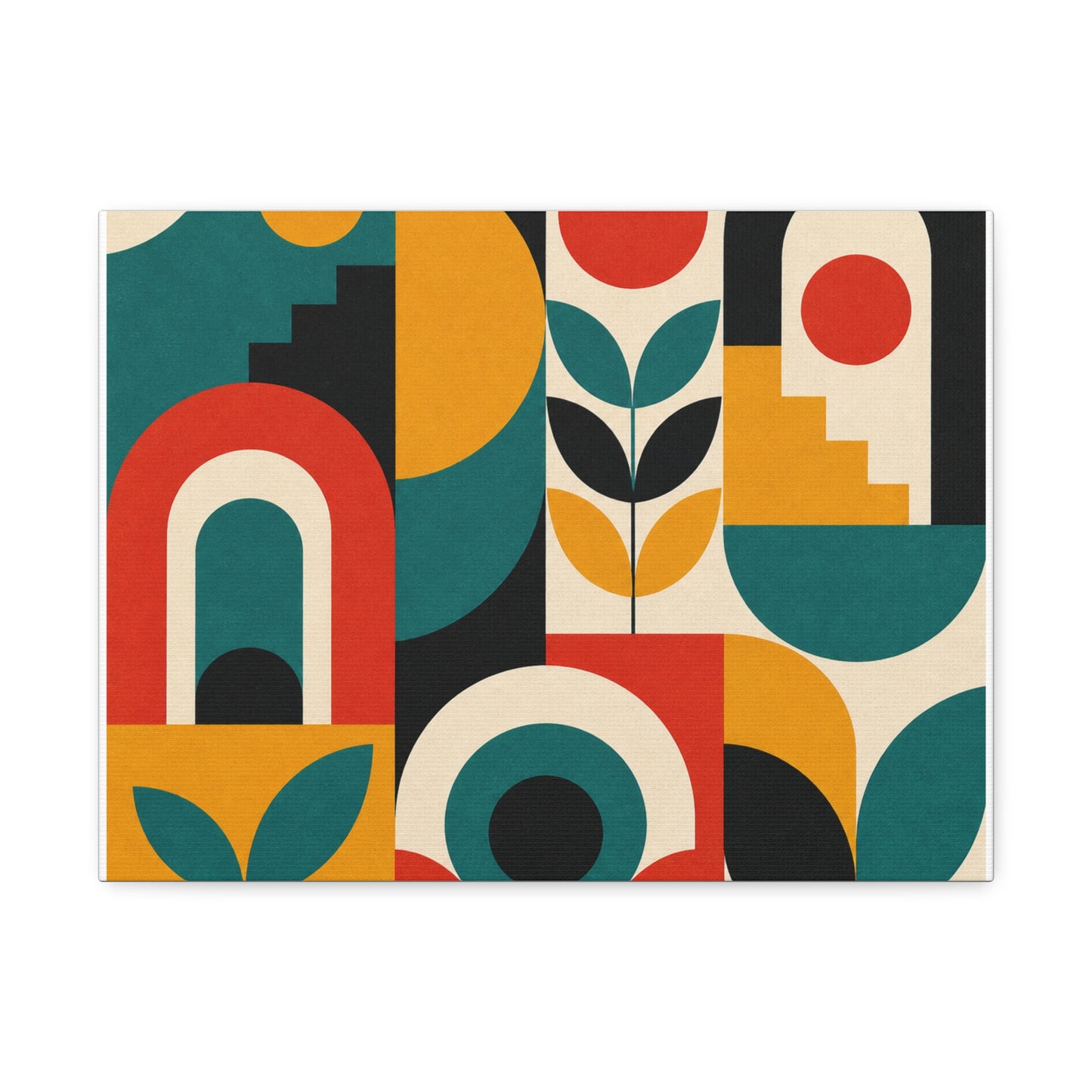 Mid Century Arches Botanical Geometric Canvas Art