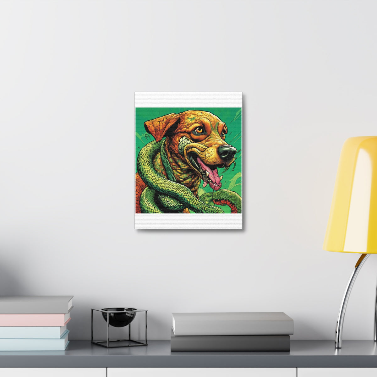 Serpent Guardian Dog Bold Fantasy Creature Canvas Art