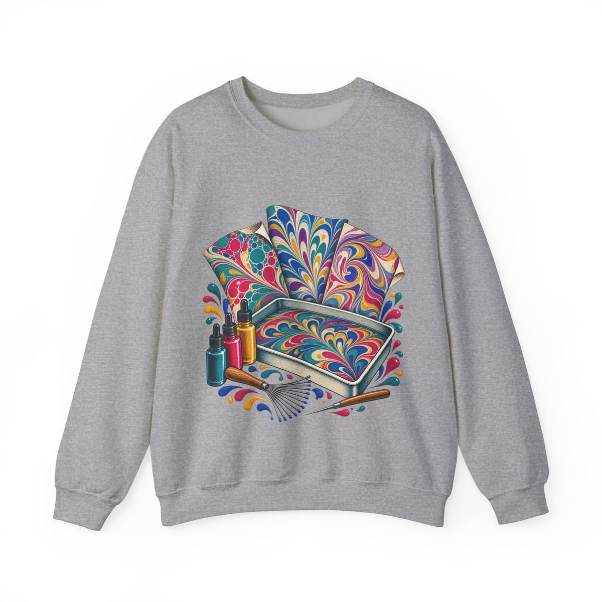 Colorful Paper Marbling Workshop Sweatshirt