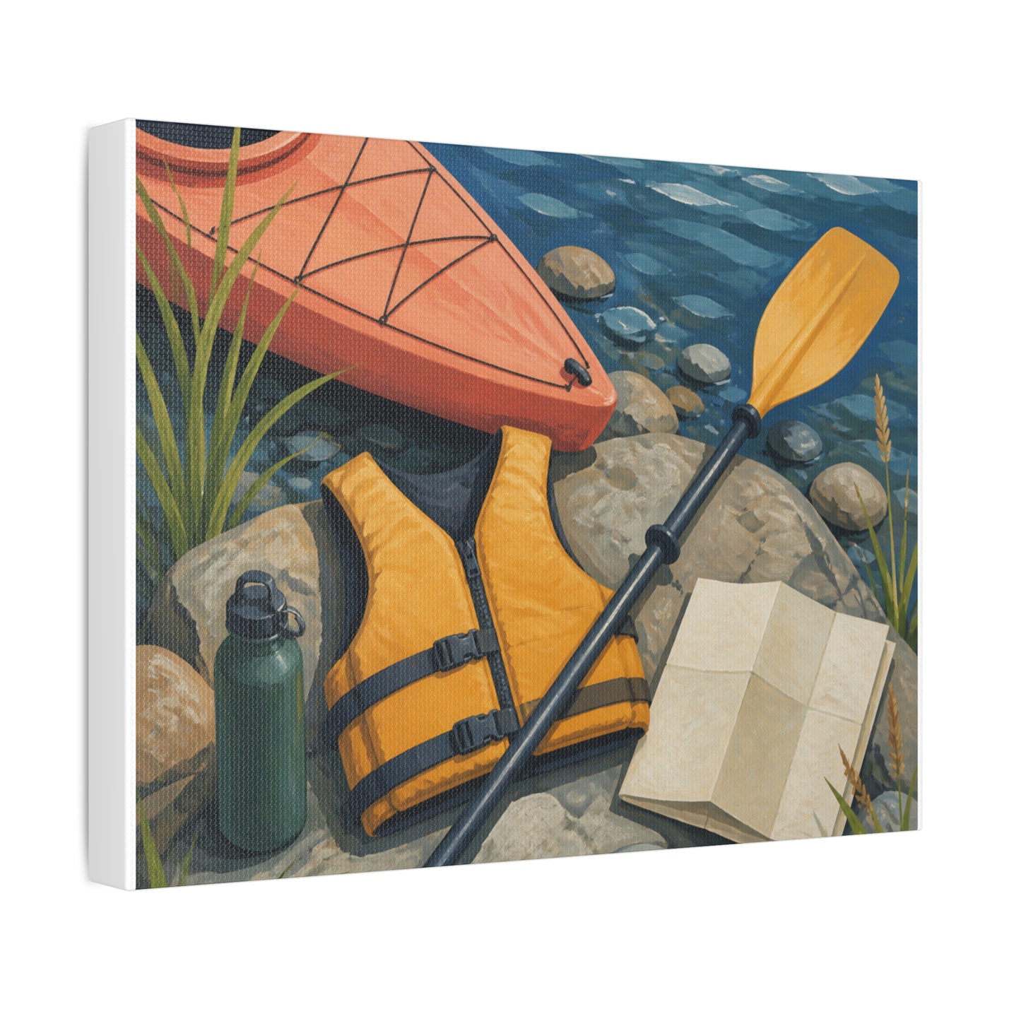 Calm Kayaking Adventure Art Canvas Art