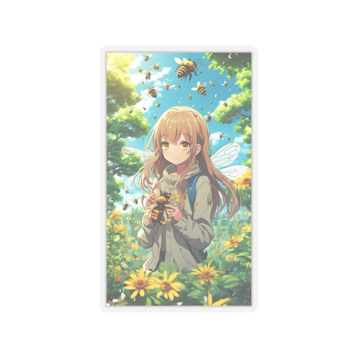Bee Fairy Garden Anime Nature Art Sticker