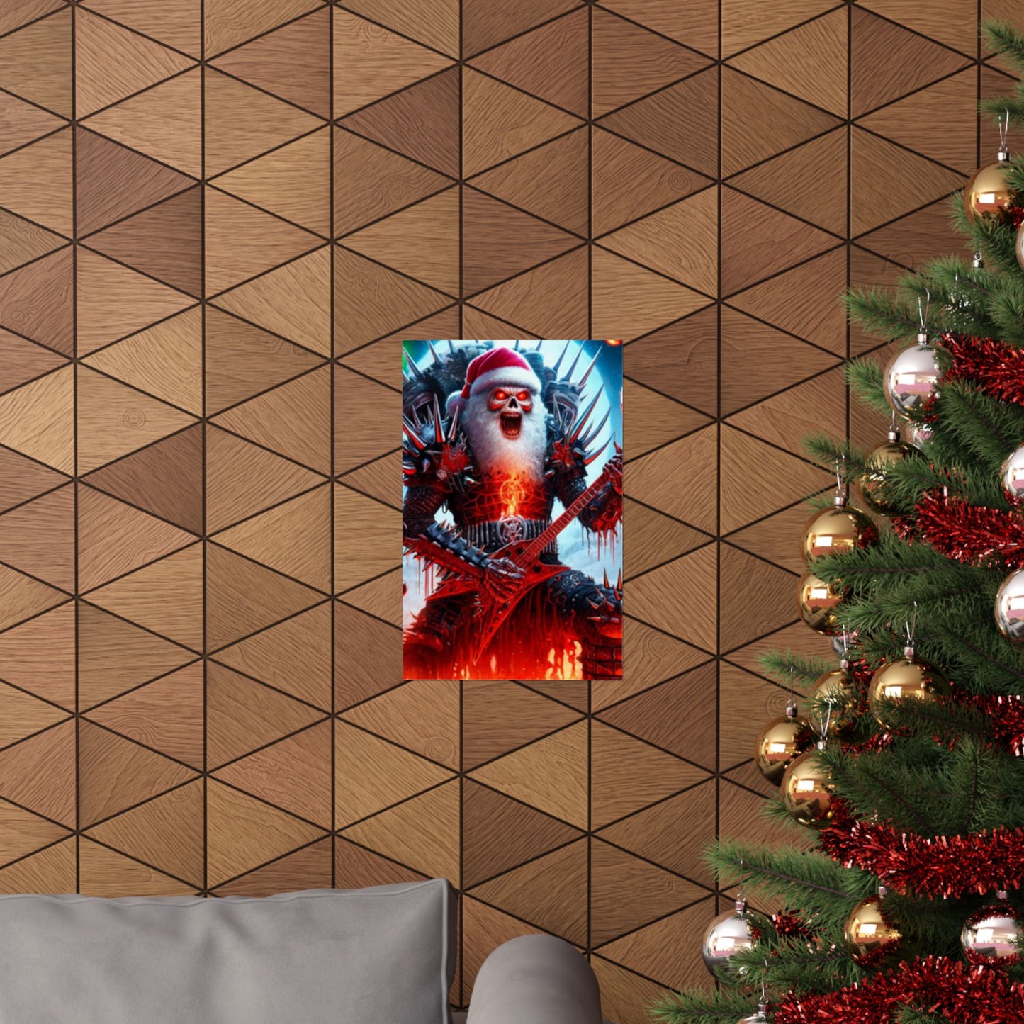 Heavy Metal Santa Holiday Concert Music Room Poster