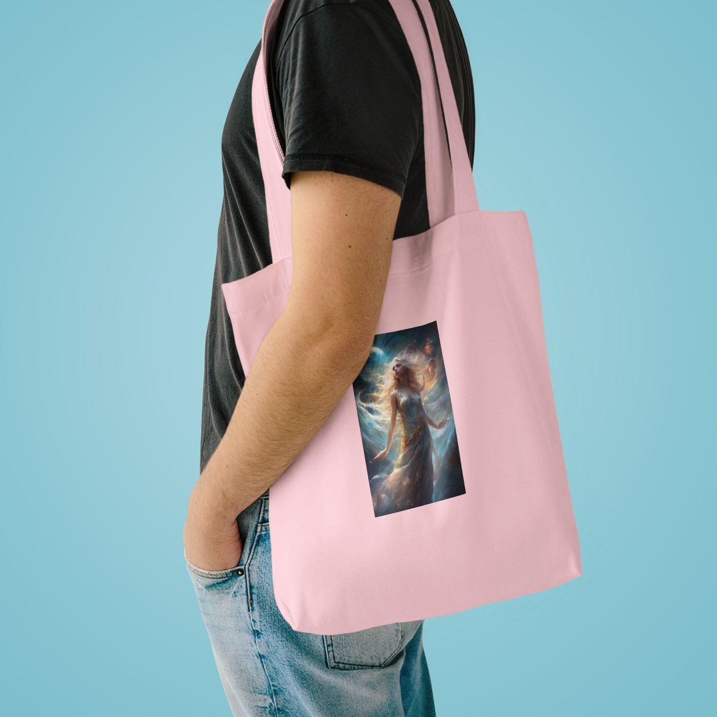 Moonlit Celestial Maiden Fantasy Portrait Tote Bag