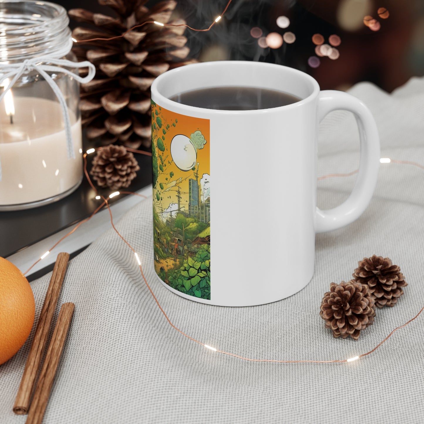 Cottage Road Landscape Nature Gift Art Coffee Mug