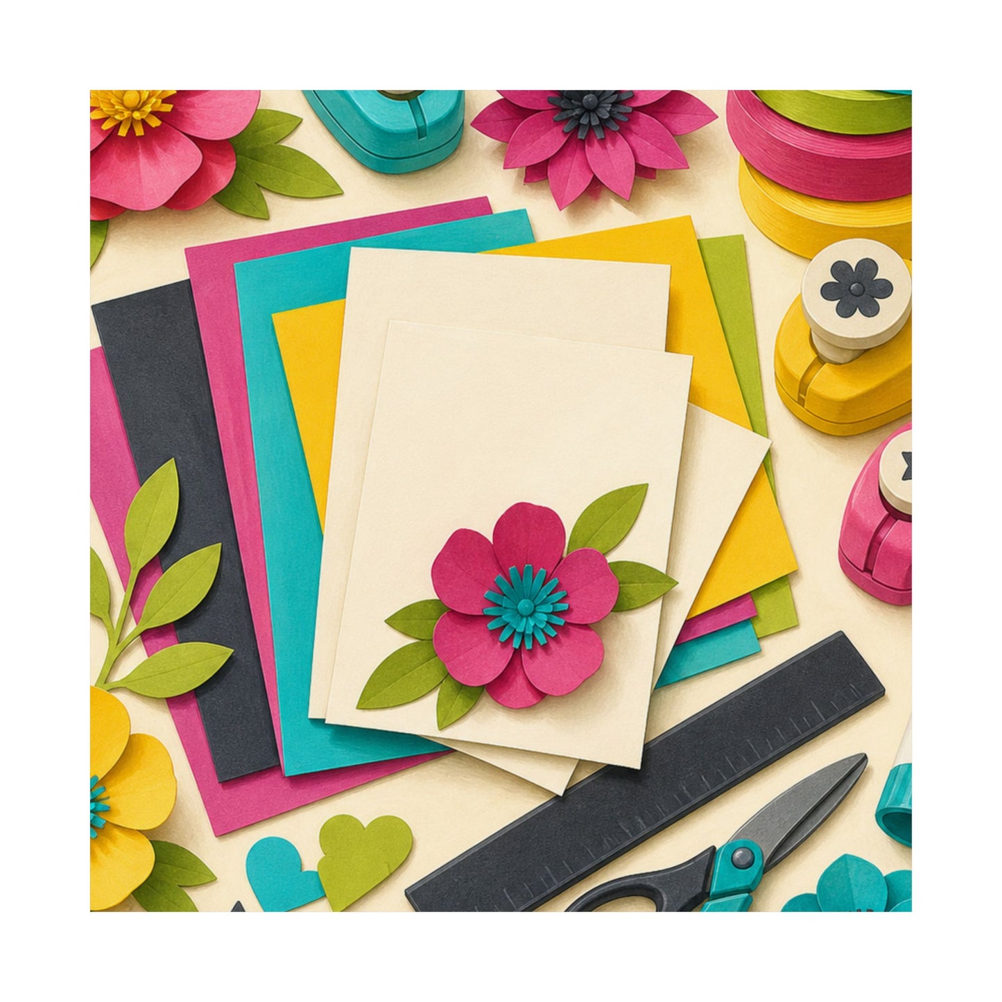 Bright Paper Crafting Hobby Poster