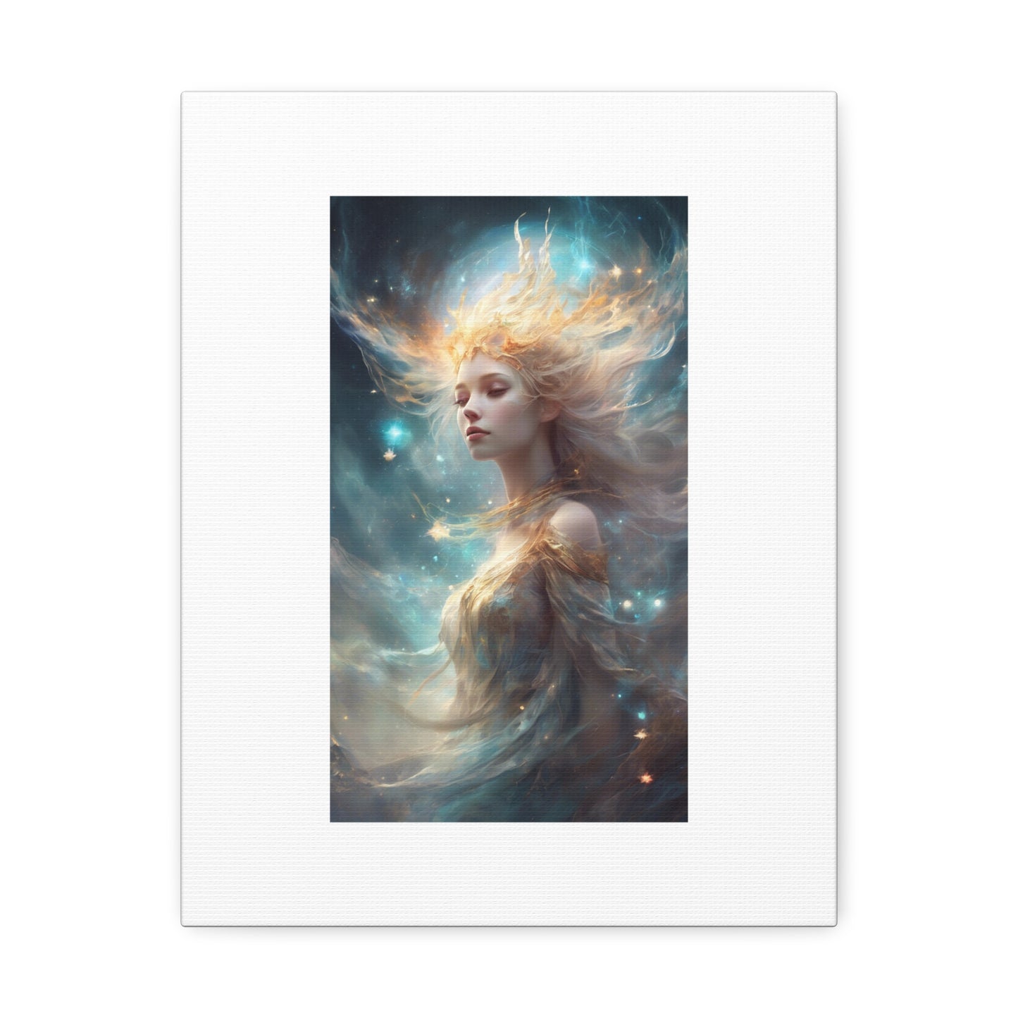 Solar Celestial Spirit Fantasy Portrait Canvas