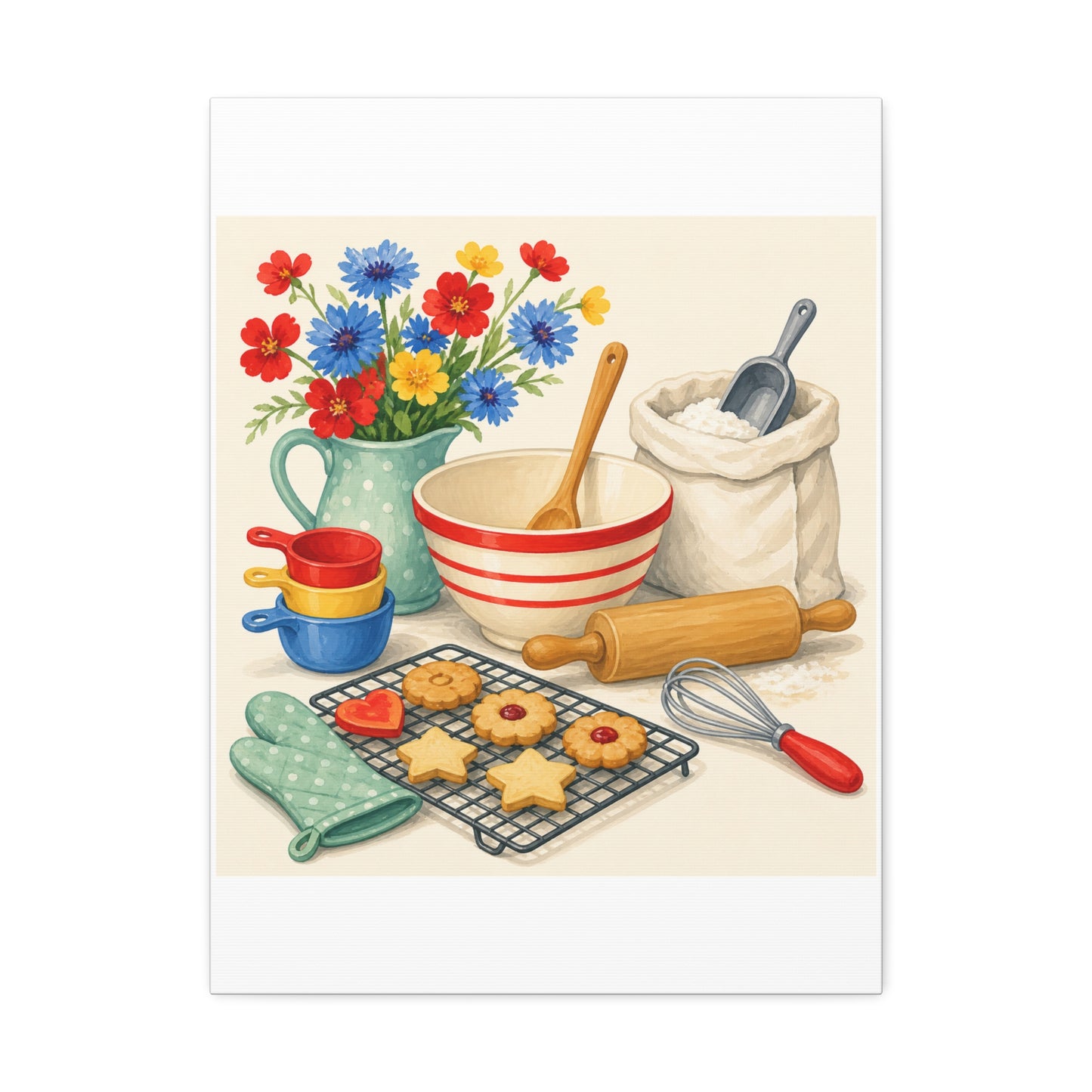 Cheerful Home Baking Hobby Canvas Art
