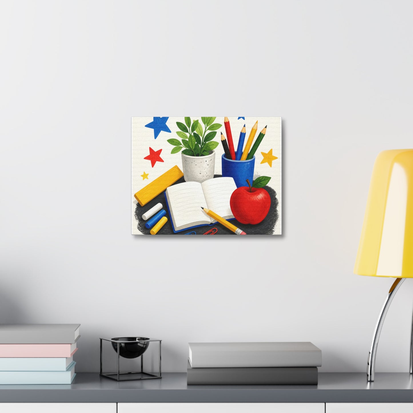 Colorful Classroom Supplies Teacher Appreciation Canvas Art