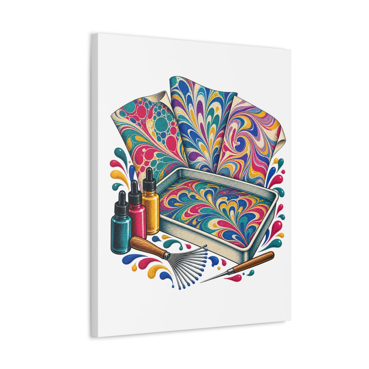 Colorful Paper Marbling Workshop Canvas