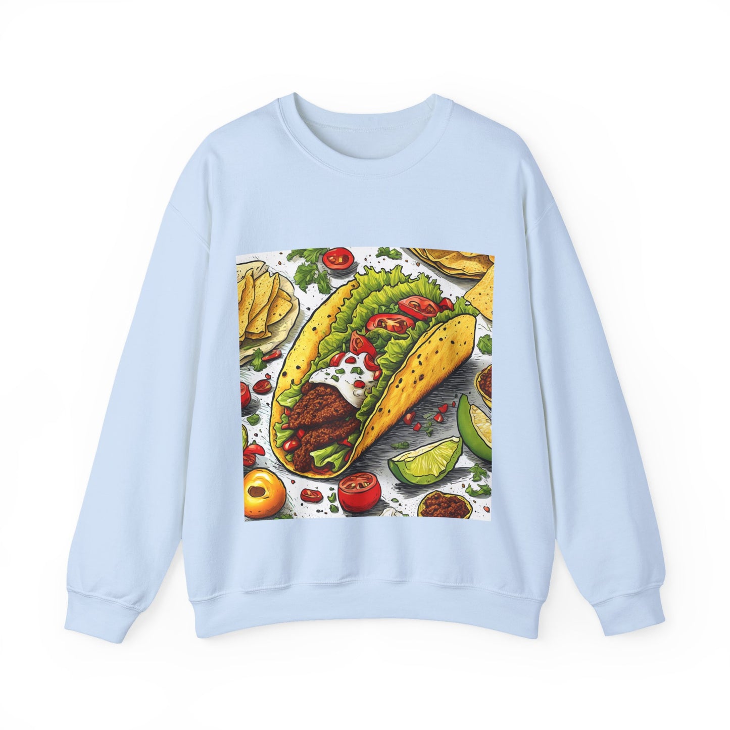 Bold Taco Illustration Foodie Gift Art Sweatshirt
