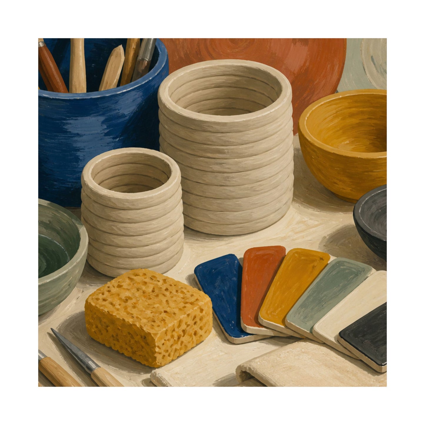 Handbuilt Ceramics Studio Art Poster
