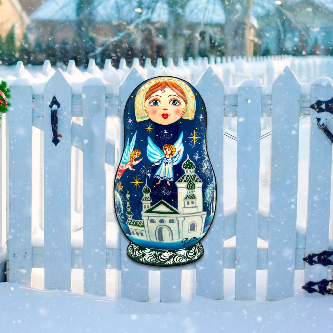 Flying Angels Nesting Doll Door Decor by G. DeBrekht - Christmas Decor - 8115941H
