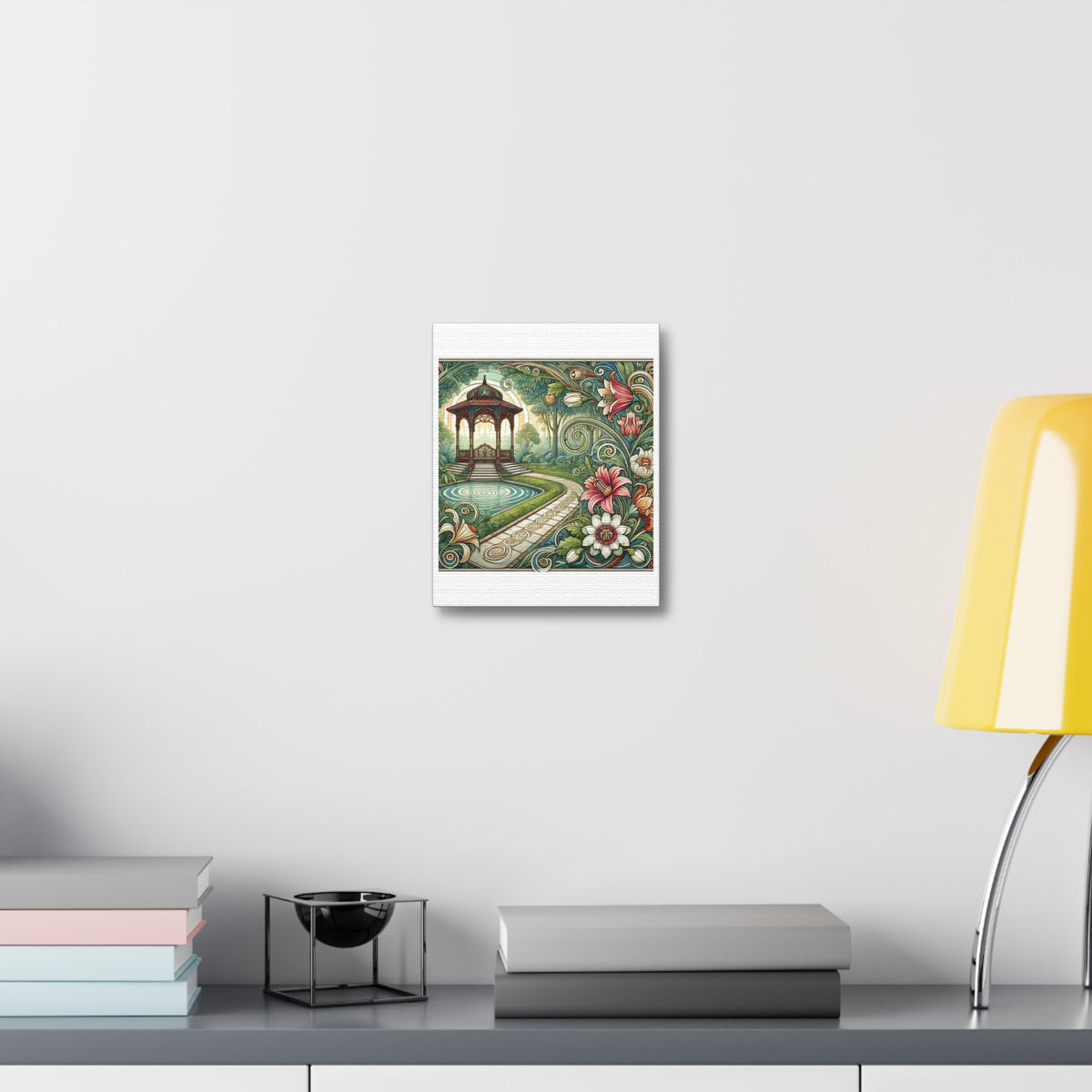 Botanical Gazebo Garden Art Nouveau Canvas Wall Art