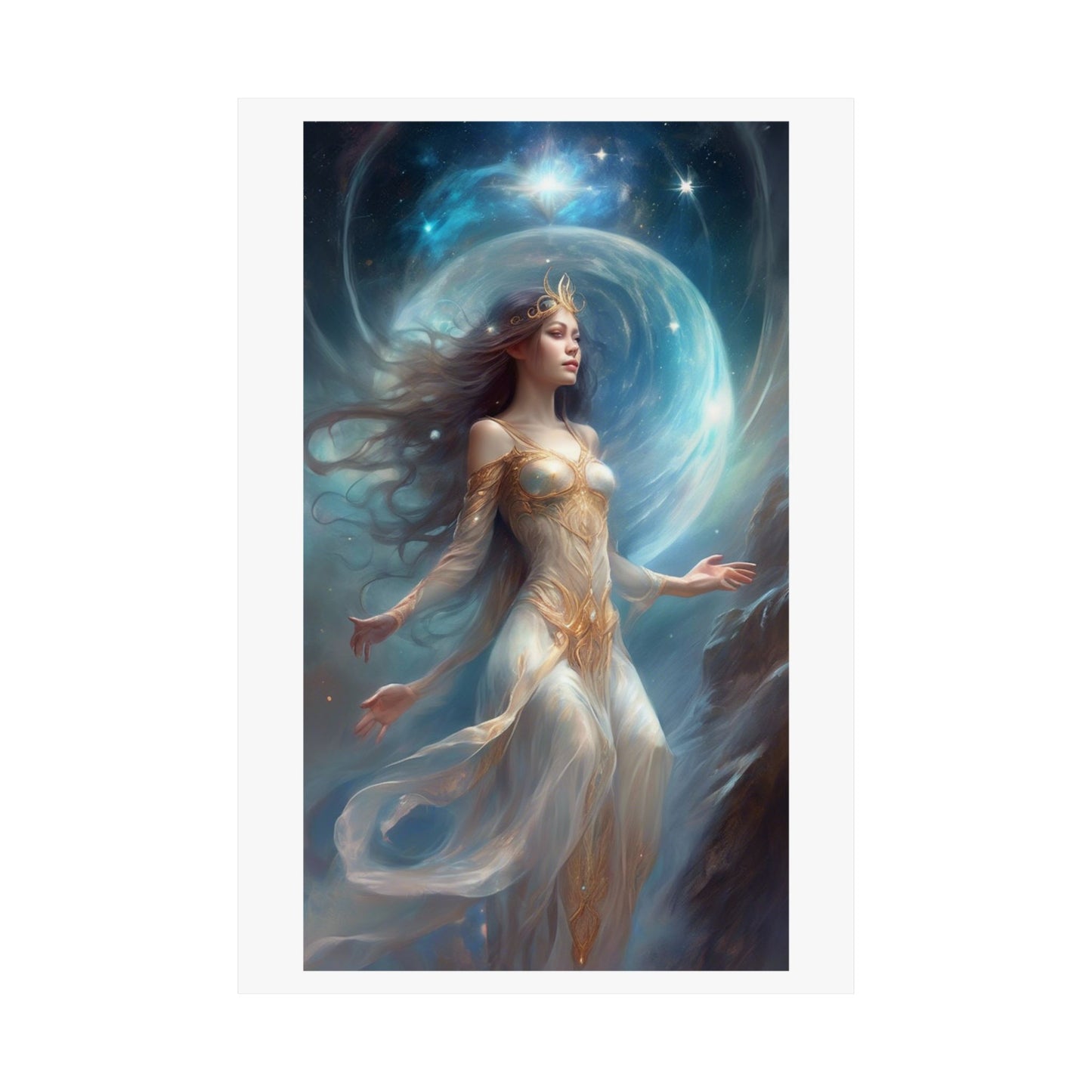 Lunar Celestial Queen Fantasy Portrait Poster