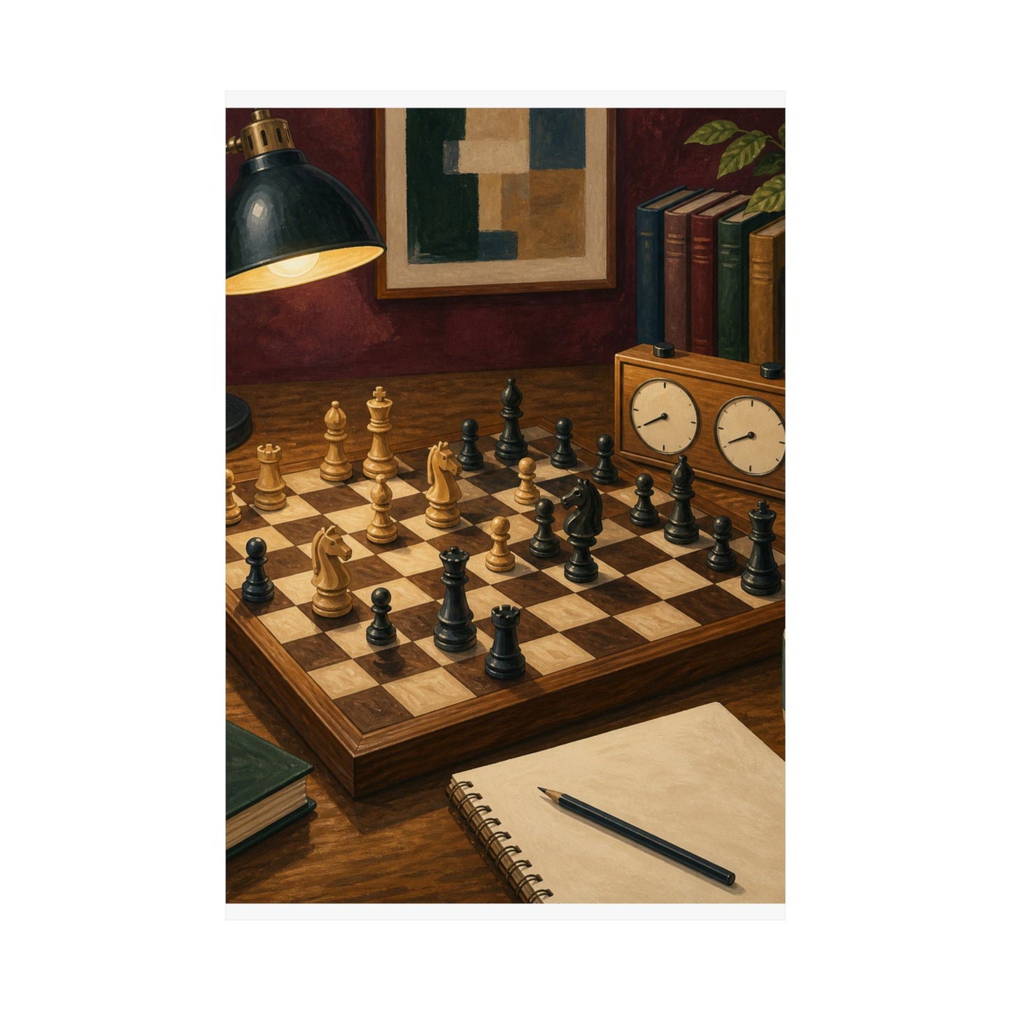 Cozy Chess Strategy Game Hobby Poster