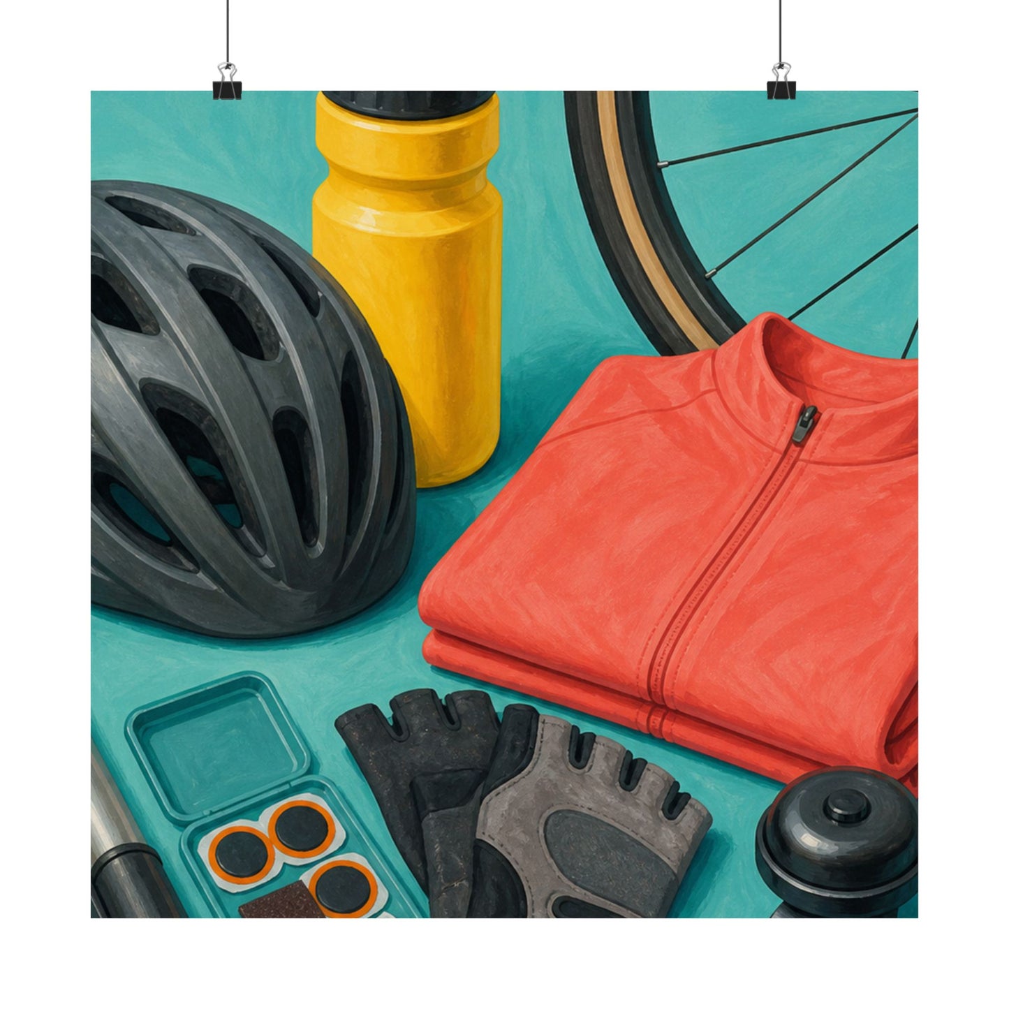 Colorful Cycling Gear Hobby Poster