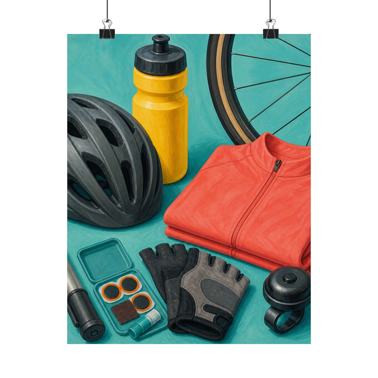 Colorful Cycling Gear Hobby Poster