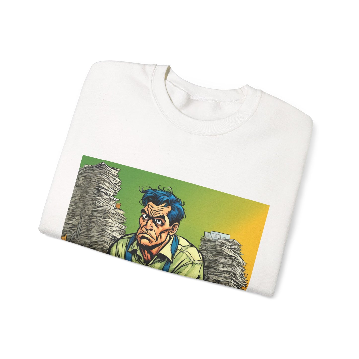 Paperwork Chaos Desk Worker Funny Office Art Sweatshirt