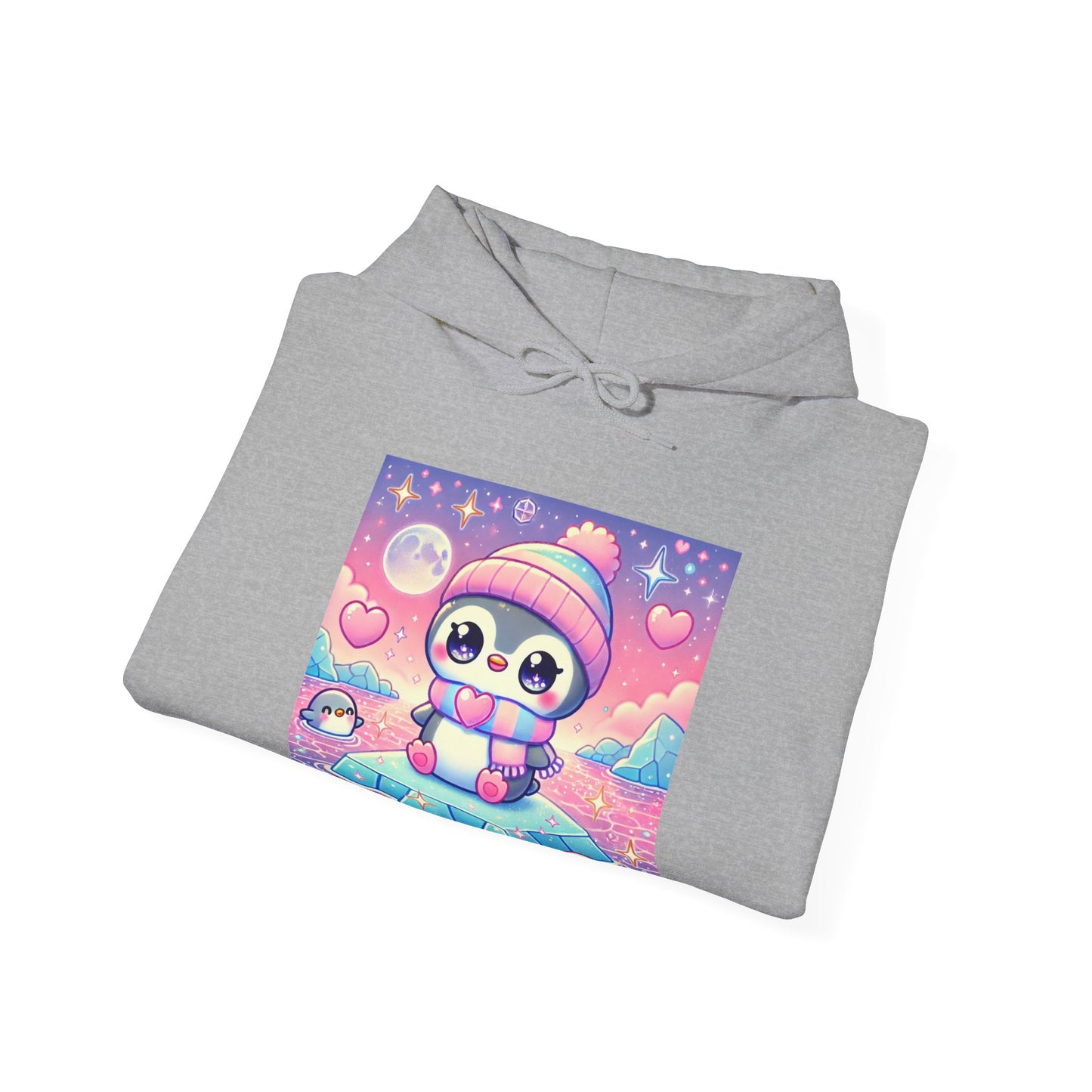 Cute Winter Penguin Ice Floe Kawaii Art Hoodie
