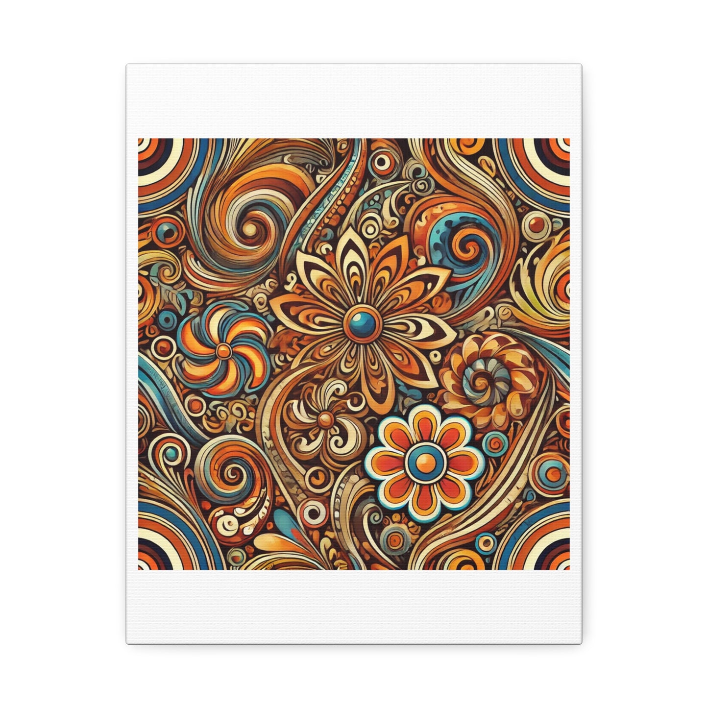 Ornate Abstract Floral Paisley Pattern Canvas