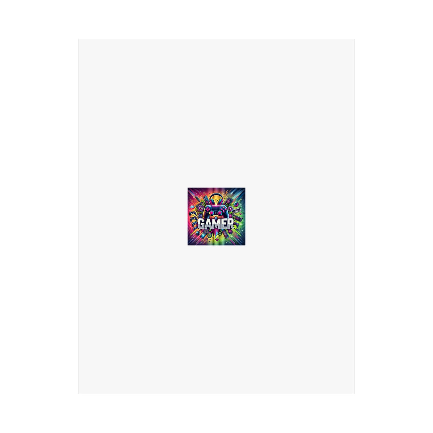 Neon Gamer Energy Retro Arcade Gaming Wall Art Poster
