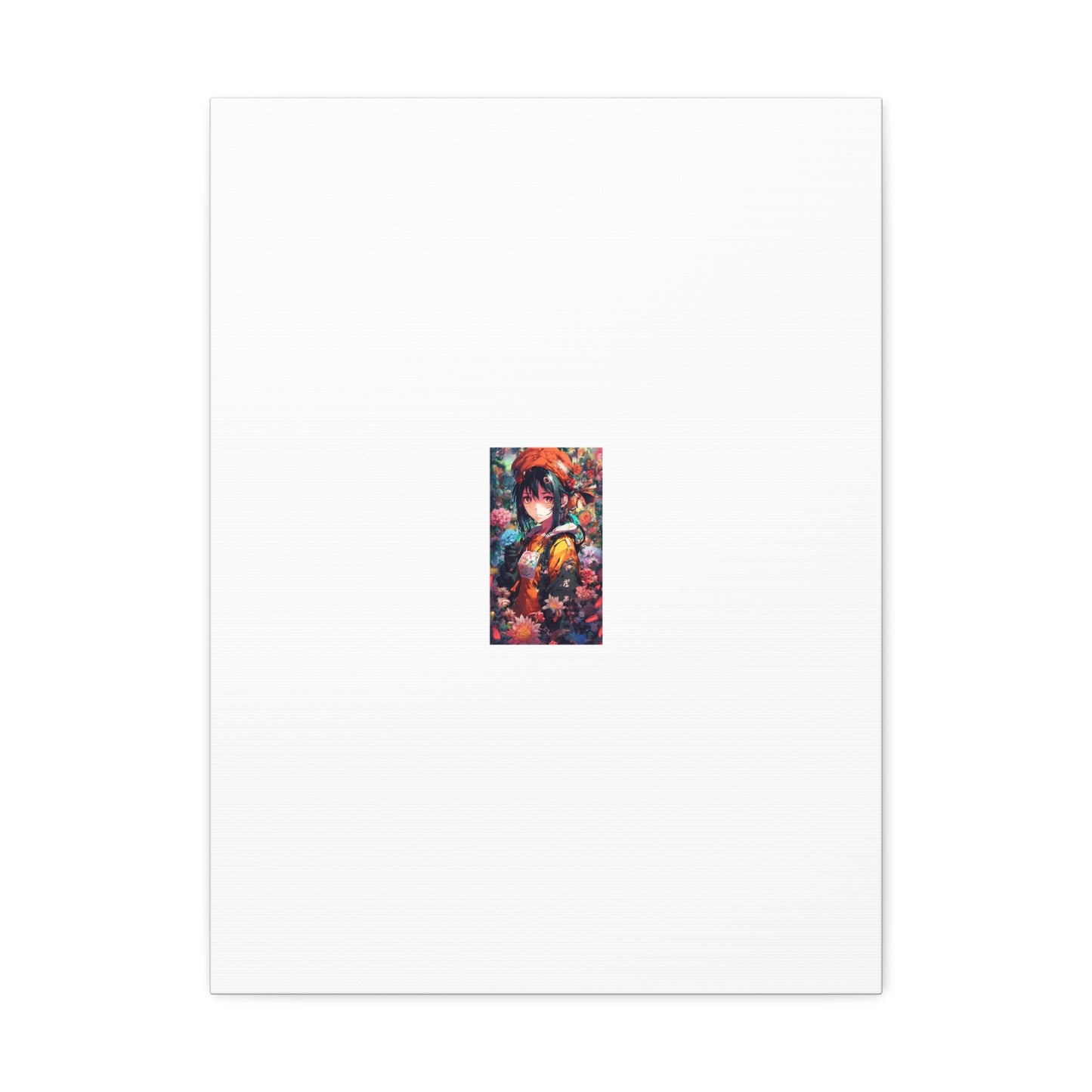 Anime Floral Forest Heroine Portrait Flower Canvas Wall Art