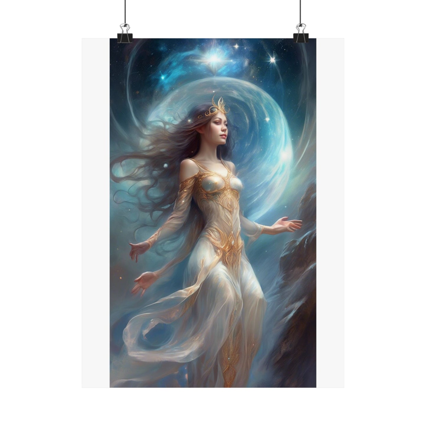 Lunar Celestial Queen Fantasy Portrait Poster