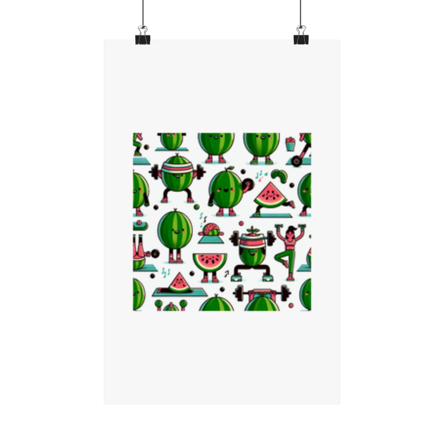 Watermelon Workout Club Cute Food Fitness Wall Art Poster