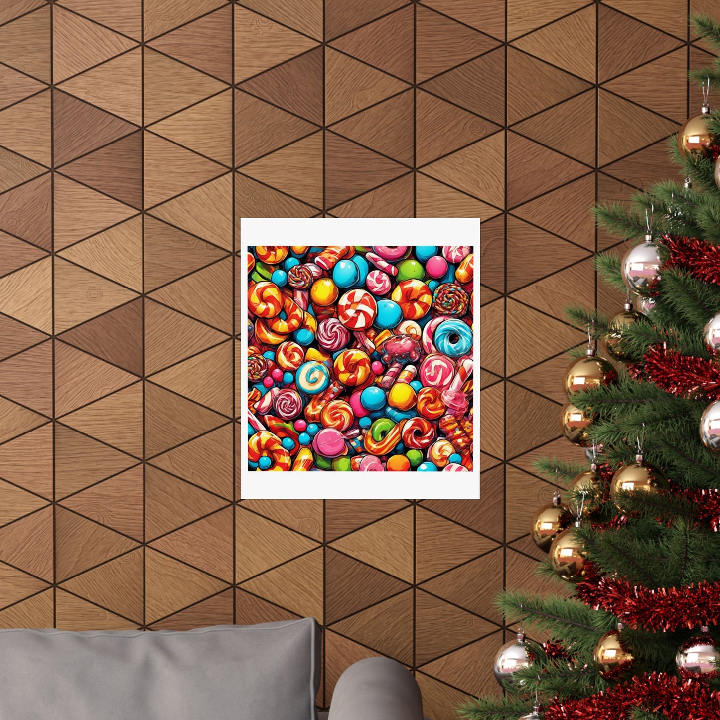 Colorful Candy and Lollipop Pattern Poster